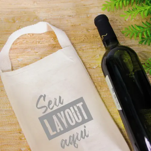 20 Sacos para Vinho em Algodão c/ Alça - 15 x 35cm