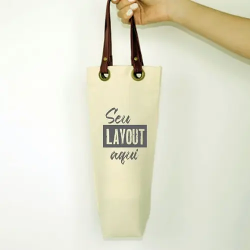 20 Wine Bags em Algodão e Alças Couro Ecológico