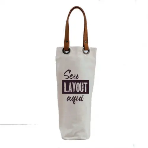 20 Wine Bags em Algodão e Alças Couro Ecológico