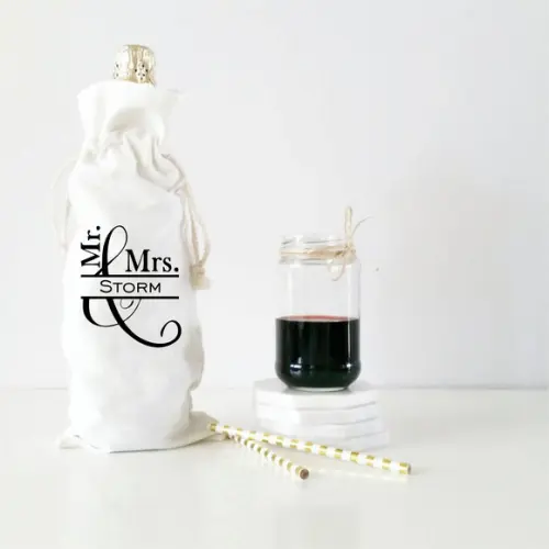 30 Sacos para Vinho em Algodão c Babado - 15 x 40cm