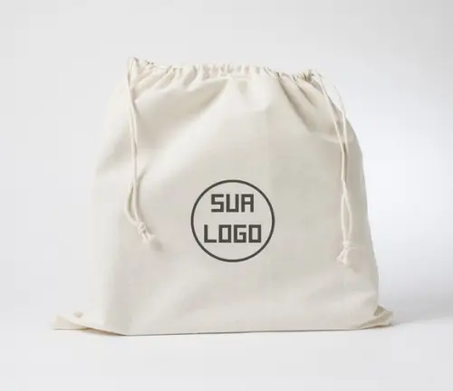 50 Sacolas em Algodão Cru Personalizadas - 40 x 40cm