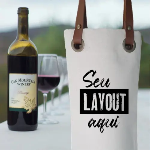 50 Sacos para Vinho em Algodão c/ Alça - 15 x 35cm