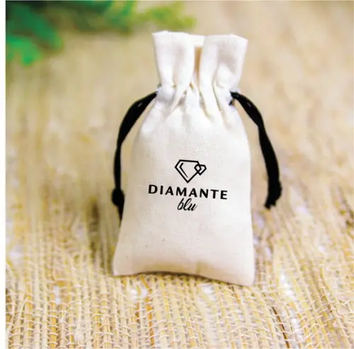 50 Saq. de Algodão Cru Personalizados c/ Babado - 5 x 7cm