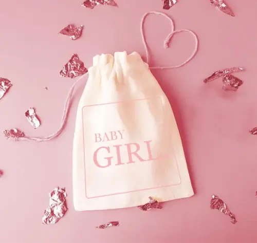 50 Saquinhos 'baby Girl' - 9 x 12cm