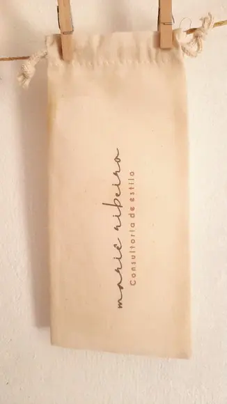 50 Saquinhos de Algodão Cru Personalizados - 10 x 20cm