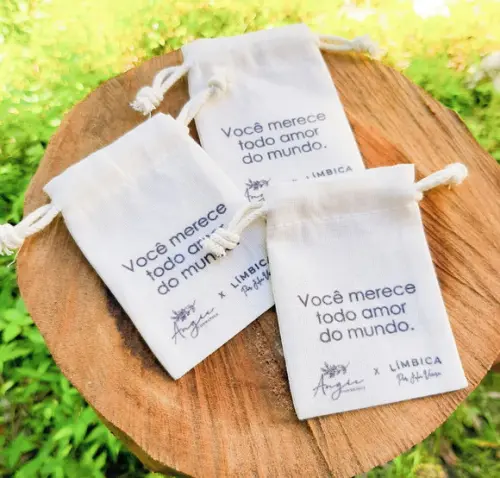 50 Saquinhos de Algodão Cru Personalizados - 10 x 7cm