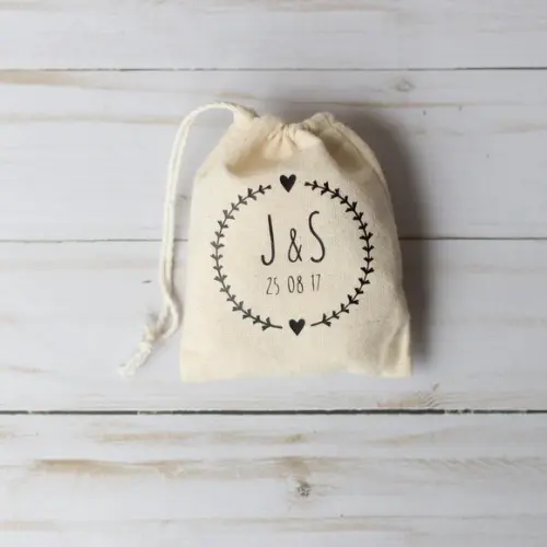 50 Saquinhos de Algodão Cru Personalizados - 20 x 25cm