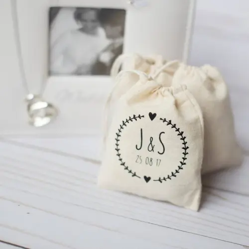 50 Saquinhos de Algodão Cru Personalizados - 20 x 25cm