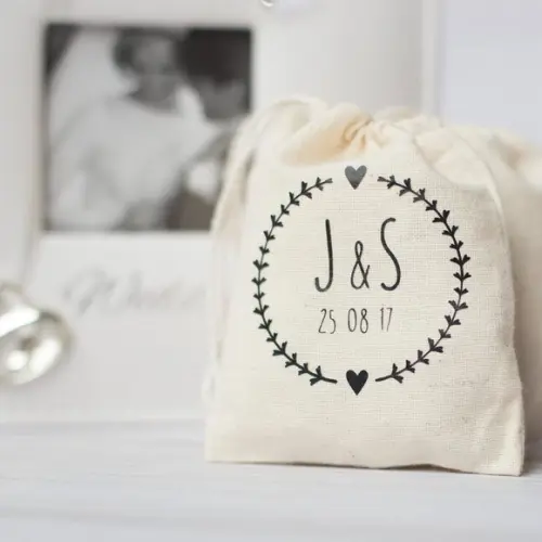 50 Saquinhos de Algodão Cru Personalizados - 20 x 25cm
