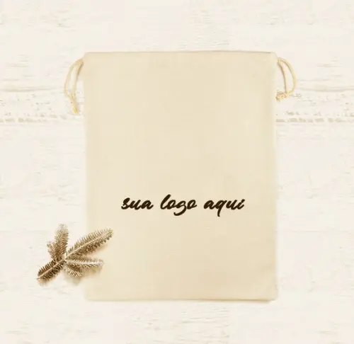 50 Saquinhos de Algodão Cru Personalizados - 25 x 30cm