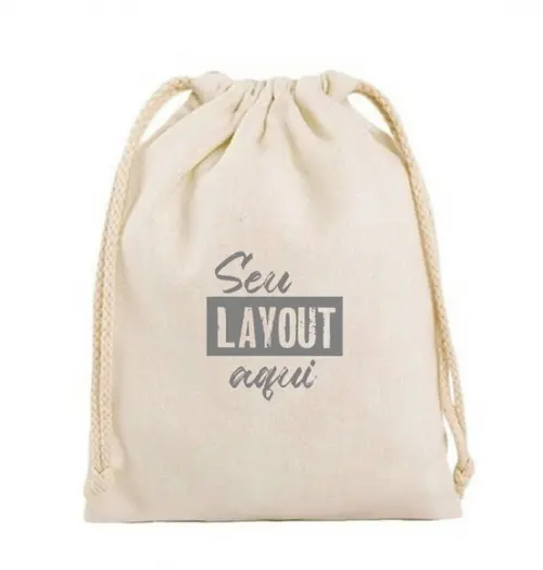 50 Saquinhos de Algodão Cru Personalizados - 30 x 35 cm