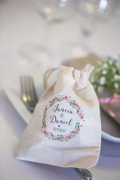 50 Saquinhos de Algodão Cru Personalizados - 9 x 12cm