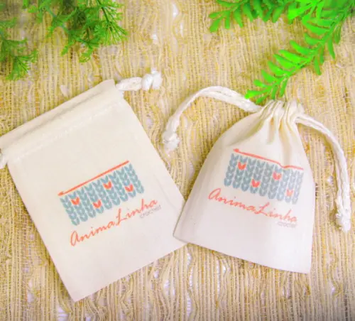 50 Saquinhos de Algodão Cru Personalizados - 9 x 12cm