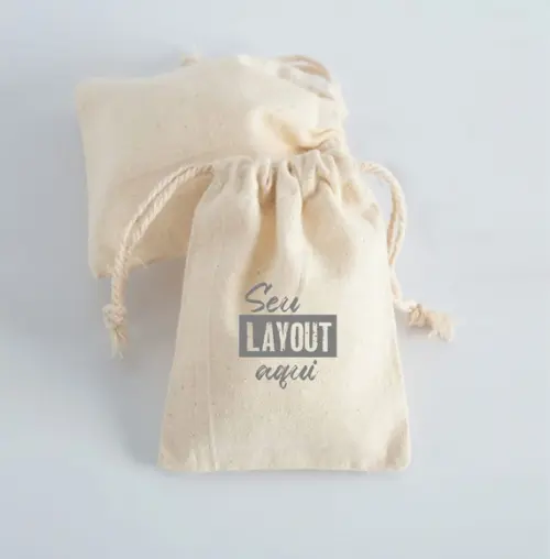 50 Saquinhos em Algodão Cru Personalizados - 10 x 15cm