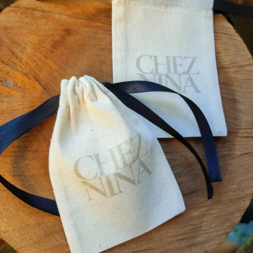 50 Saquinhos Personalizados com Fita de Gorgurão- 10 x 7cm