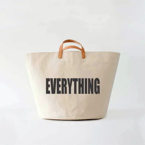 Cesto Everything em Lona c/ Alças em Couro Ecológico - Oc712