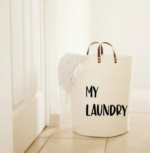Max Cesto My Laundry e c/ Alças em Couro Ecológico