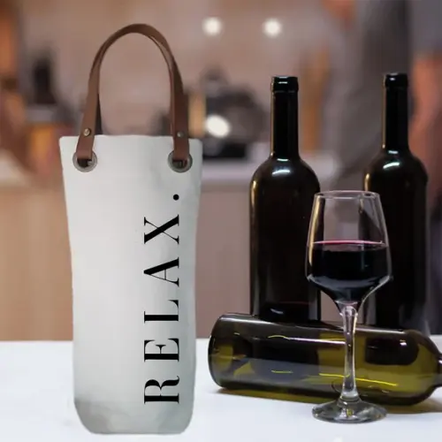 Wine Bag em Algodão e Alças Couro Ecológico - Wb305