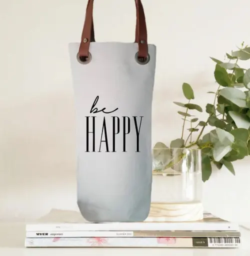 Wine Bag em Algodão e Alças Couro Ecológico - Wb300