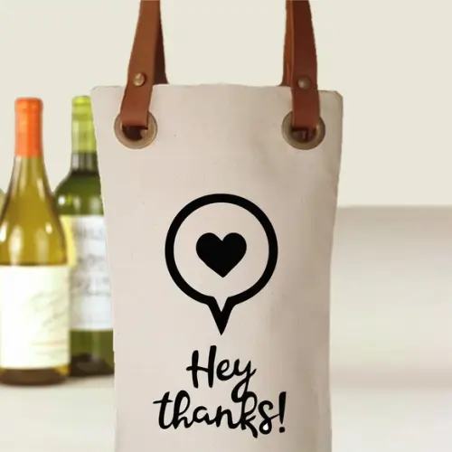Wine Bag em Algodão e Alças Couro Ecológico - Wb512