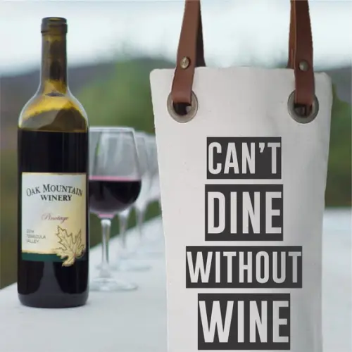 Wine Bag em Algodão e Alças Couro Ecológico - Wb507