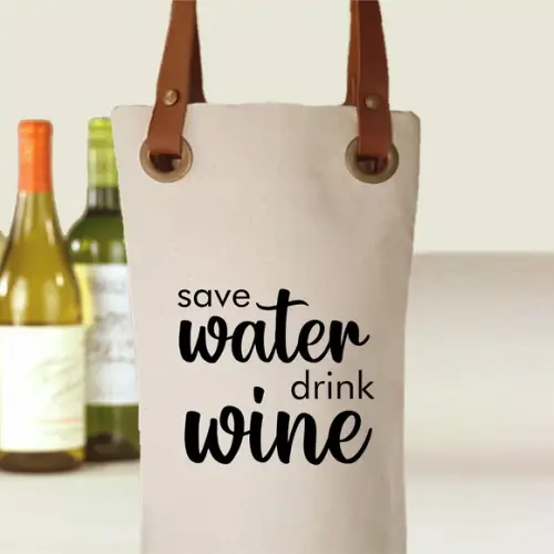Wine Bag em Algodão e Alças Couro Ecológico - Wb702