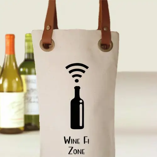 Wine Bag em Algodão e Alças Couro Ecológico - Wb517
