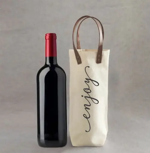 Wine Bag em Algodão e Alças Couro Ecológico - Wn502