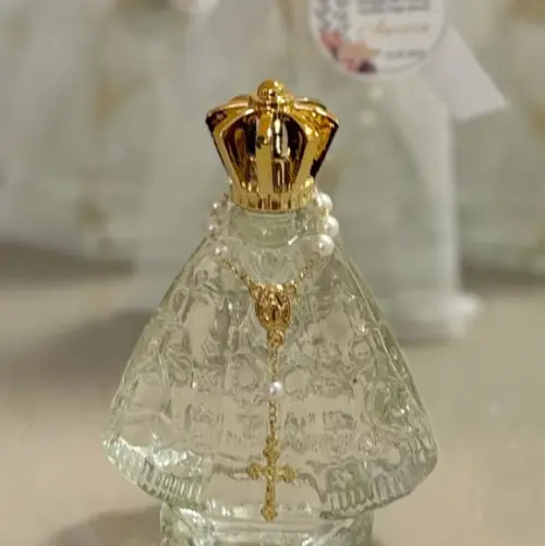 Lembrancinha Batizado Nossa Senhora Vidro com Dezena