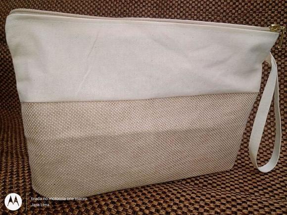 Nécessaire 20x30cm Mista com Algodão Cru e Jut sem Impressão