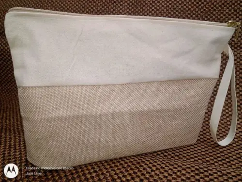 Nécessaire 20x30cm Mista com Algodão Cru e Jut sem Impressão