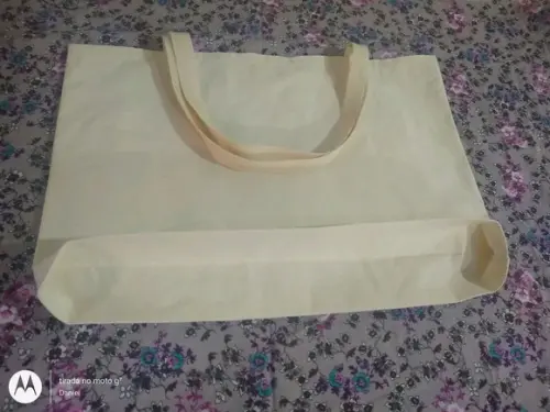 Sacola 40x45x10 cm em Algodão Cru com Fundo