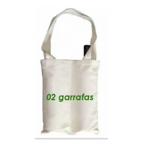 Sacola p /Garrafa padrão Vino 28x28 godão Cru Sem Impressão