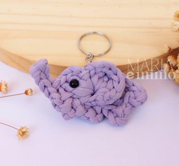 Chaveiro Elefante de Crochê