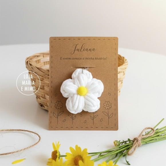Chaveiro Flor de Crochê - Lembrancinha Margarida