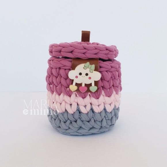 Kit Higiene Bebê, Kit Porta Algodão e Cotonete em Crochê