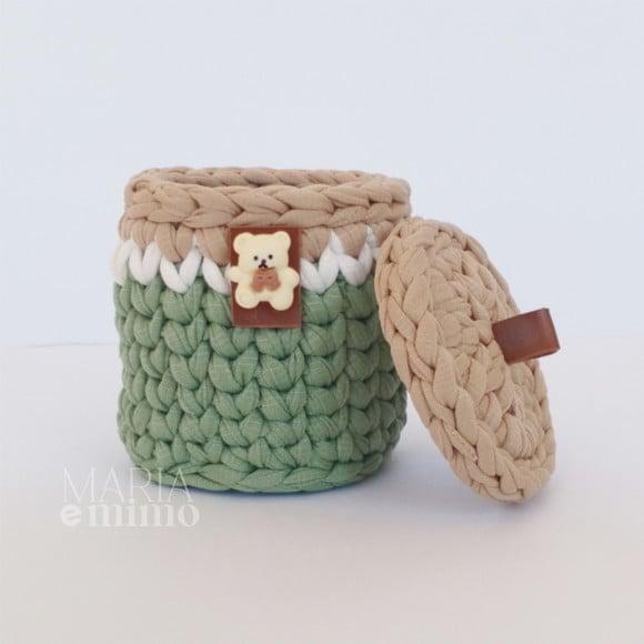 Kit Porta Algodão e Contonete, Kit Higiene de Crochê