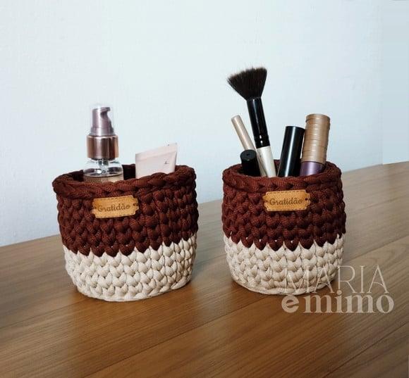 Kit Porta Maquiagem em Crochê