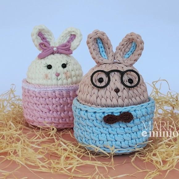 Lembrancinha de Páscoa, Dupla de Cestinho Coelhos
