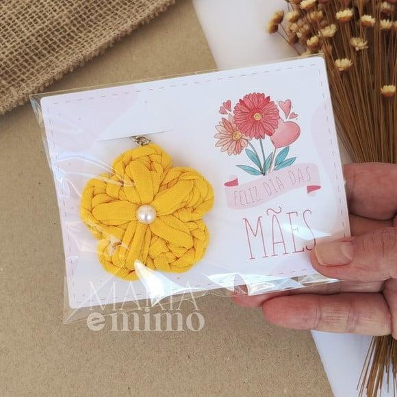 Lembrancinha Dia das Mães - Presente Mãe Flor de Crochê