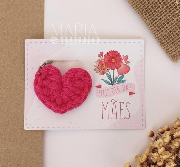 Lembrancinha Dia das Mães, Presente Chaveiro Coração