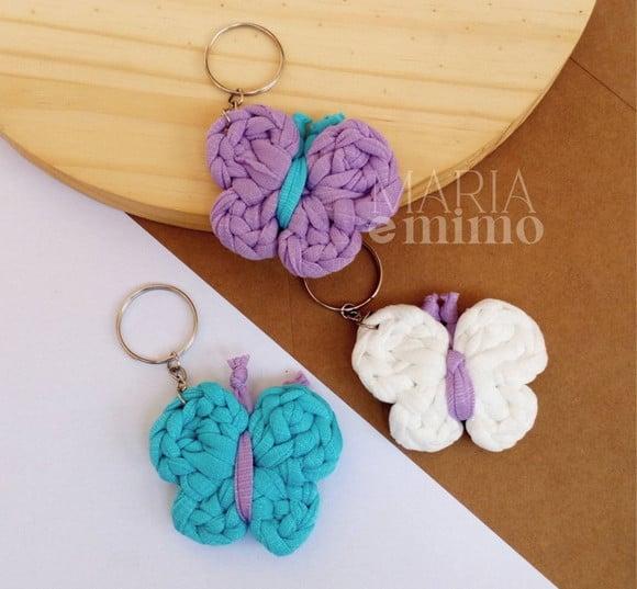 Lembrancinha Dia das Mulheres - Chaveiro Borboleta de Crochê