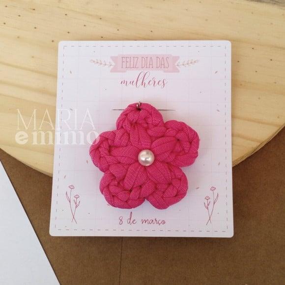Lembrancinha Dia das Mulheres Flor - Chaveiro Flor de Crochê
