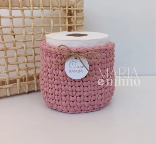 Cestinho Decorativo, Cachepô Porta Papel Higiênico