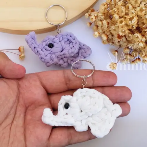 Chaveiro Elefante de Crochê