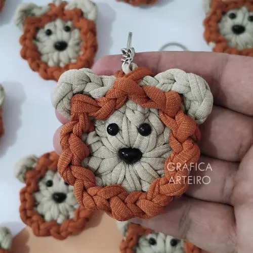 Chaveiro Leão de Crochê