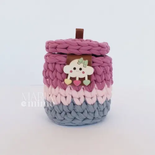 Kit Higiene Bebê, Kit Porta Algodão e Cotonete em Crochê
