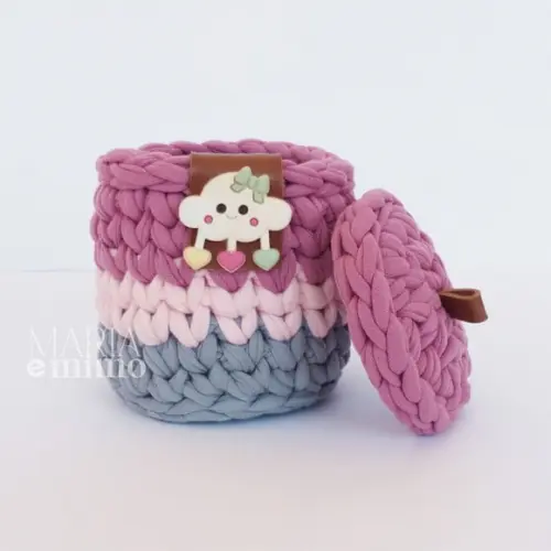 Kit Higiene Bebê, Kit Porta Algodão e Cotonete em Crochê