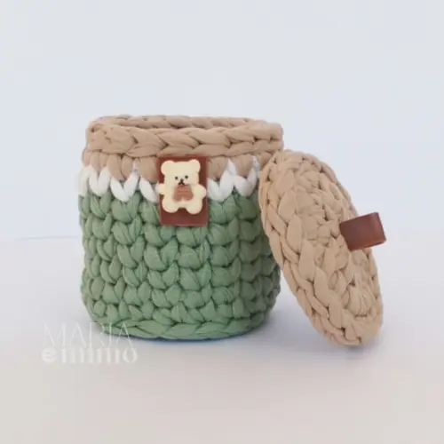Kit Porta Algodão e Contonete, Kit Higiene de Crochê