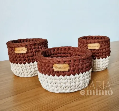 Kit Porta Maquiagem de Crochê